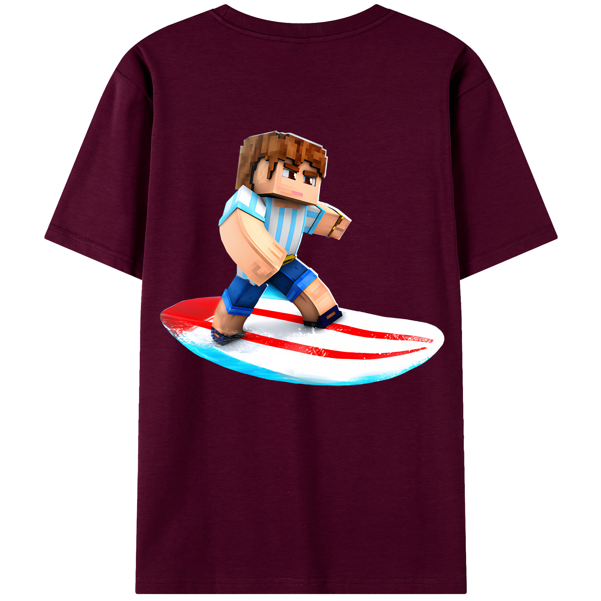 （画像用） マインクラフト ブロックの世界 Minecraft MC Block world レディース半袖Tシャツ(バックプリント)